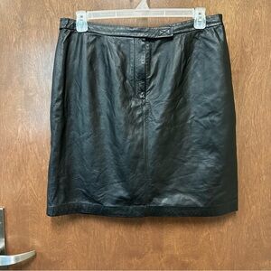 Vintage Y2K 100% genuine leather skirt - women’s plus size 18 - grunge moto goth